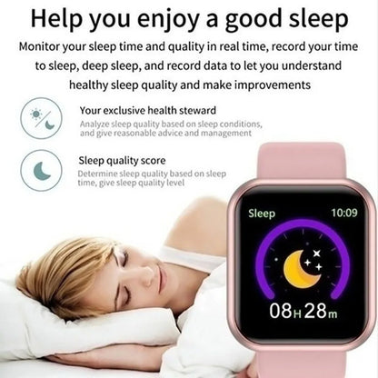 Unisex Smartwatch: Bluetooth Fitness Tracker & Sleep Monitor