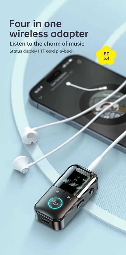 4-in-1 Bluetooth 5.4 Audio Transmitter & Receiver (3.5mm/TF)
