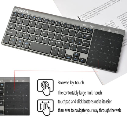 Portable Mini Wireless Keyboard with Touchpad (2.4G/Bluetooth)