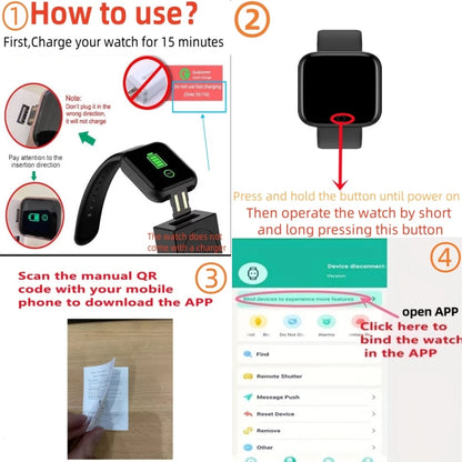 Unisex Smartwatch & Fitness Tracker for Android/iOS (Message Sync)
