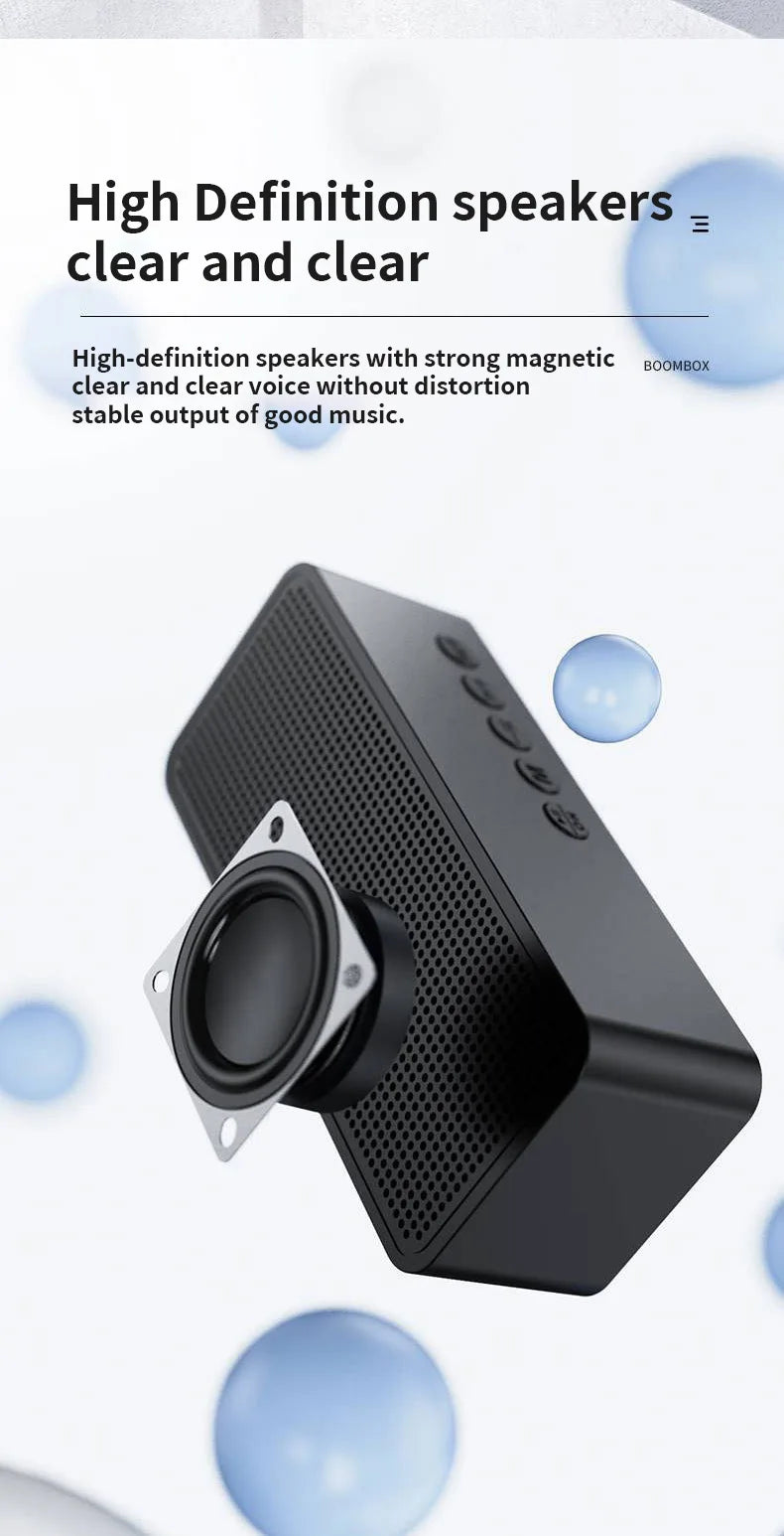 G50 Mini Bluetooth Speaker | Mirror LED Alarm Clock & FM Radio