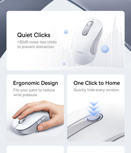 BASEUS Wireless Bluetooth 5.3 Mouse | Ergonomic, 7 Silent Buttons for PC/Laptop