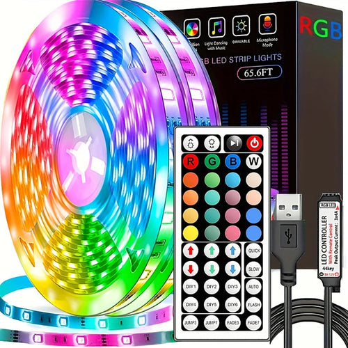 RGB LED Strip Light w/ 44-Key Remote (Multi-Length Decor)