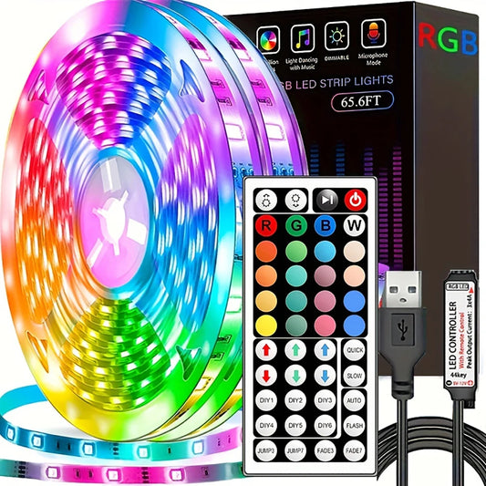 RGB LED Strip Light w/ 44-Key Remote (Multi-Length Decor)