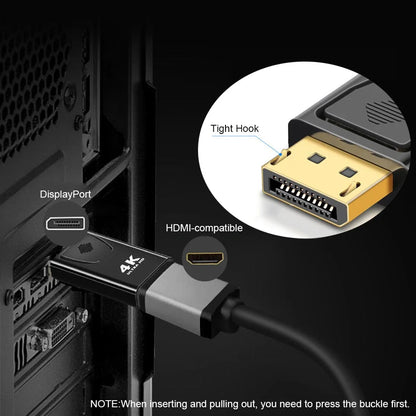4K DP Male to HDMI Female Adapter | DisplayPort Converter for HDTV/Monitor