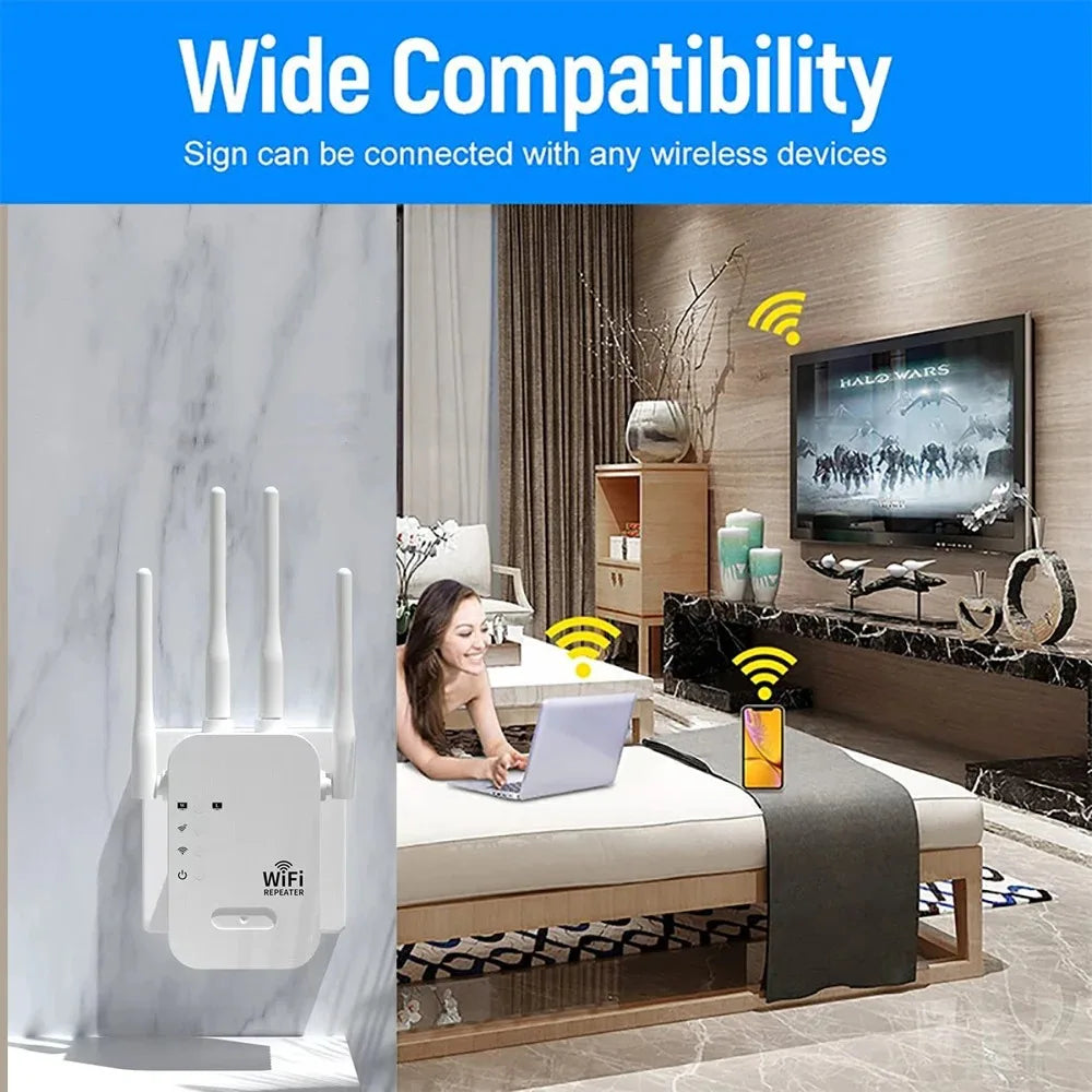1200Mbps Dual Band WiFi Repeater | 2.4G/5Ghz Extender and Signal Booster
