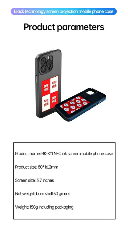NFC E-Ink Screen Phone Case for iPhone 13-15 Pro Max (Custom Photo)