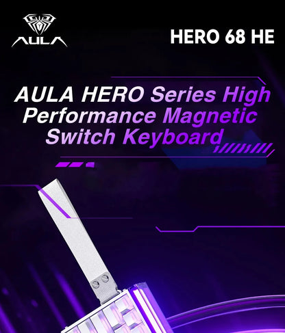 AULA HERO 68HE Customizable Mechanical Keyboard | RGB Backlit, Magnetic Switches