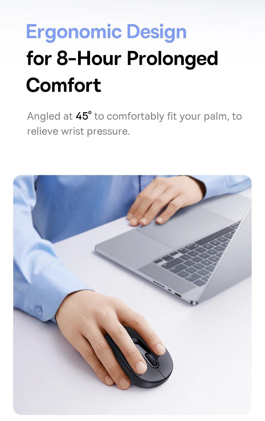 BASEUS Wireless Bluetooth 5.3 Mouse | Ergonomic, 7 Silent Buttons for PC/Laptop