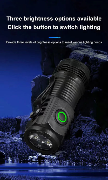 Rechargeable Multi-functional LED Flashlight (Strong Light & Long Range)