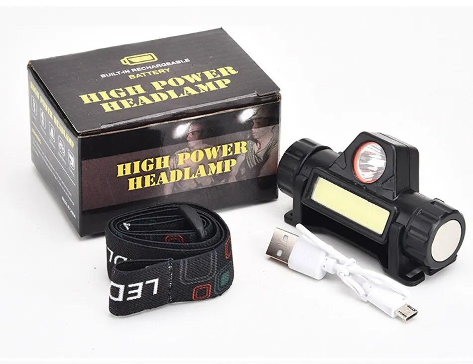 Rechargeable COB LED Headlamp w/ Magnetic Base (Waterproof, USB)