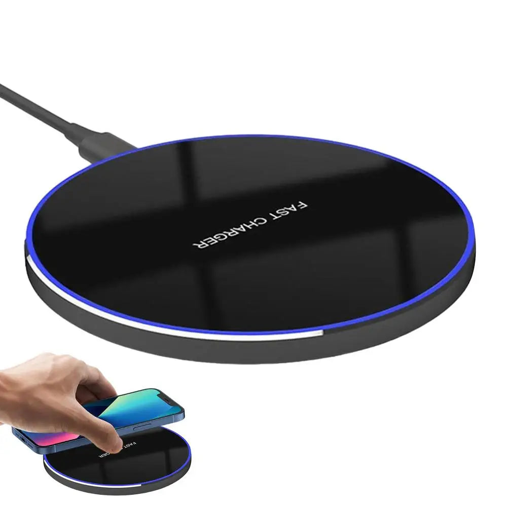 15W Max Wireless Fast Charger Pad | Safe, High-Speed Charging for Phones