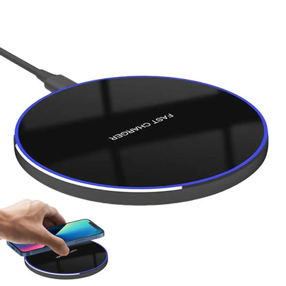 15W Max Wireless Fast Charger Pad | Safe, High-Speed Charging for Phones