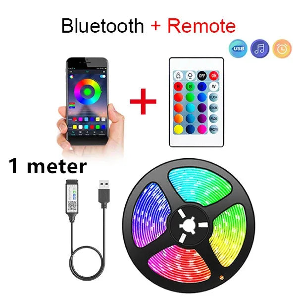 Smart Bluetooth LED Strip Lights 5050 RGB (APP/Remote Control)