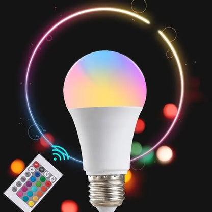 Smart RGB LED E27 Bulb (16 Colors, Dimmable, 24-Key Remote)