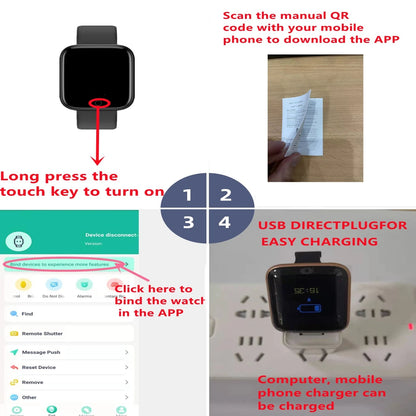 Unisex Smartwatch & Fitness Tracker for Android/iOS (Message Sync)