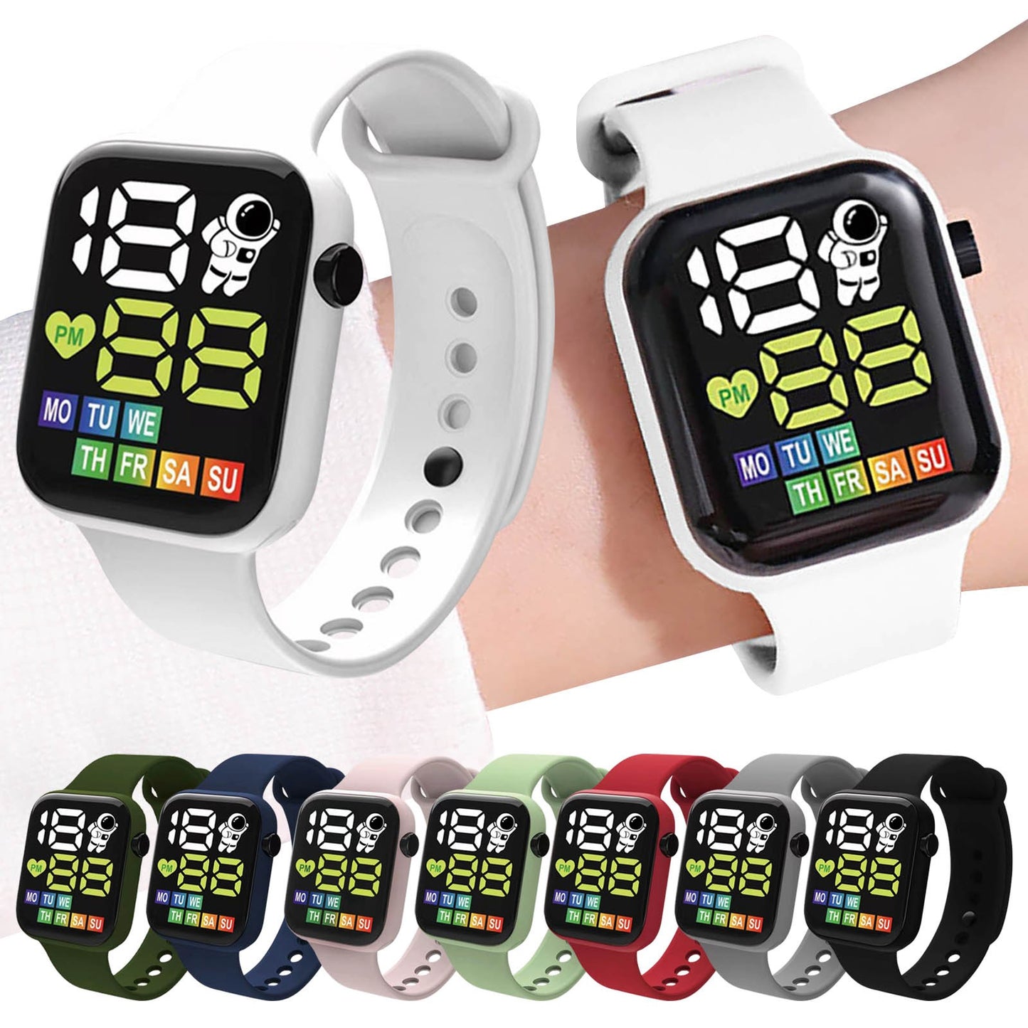 Waterproof LED Digital Sports Watch for Kids (Silicone Strap)