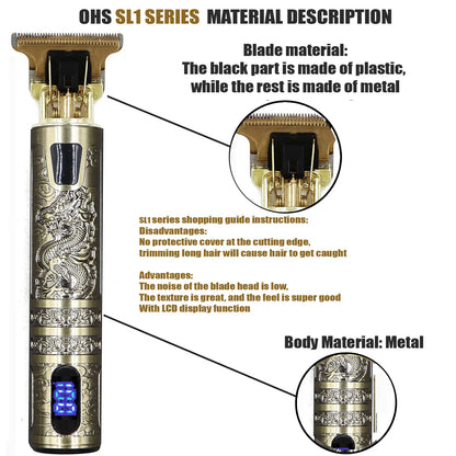 T9 Cordless Hair Trimmer & Shaver (Electric Barber Razor)