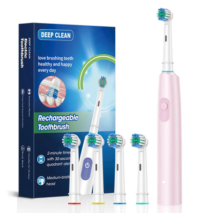 Adult 6 Mode Rotating Electric Toothbrush | USB Rechargeable with Timer Function