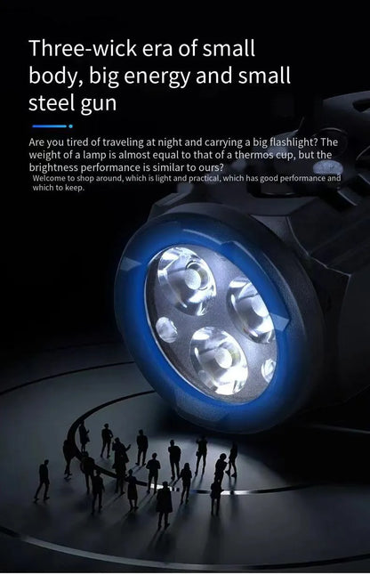 Rechargeable Multi-functional LED Flashlight (Strong Light & Long Range)