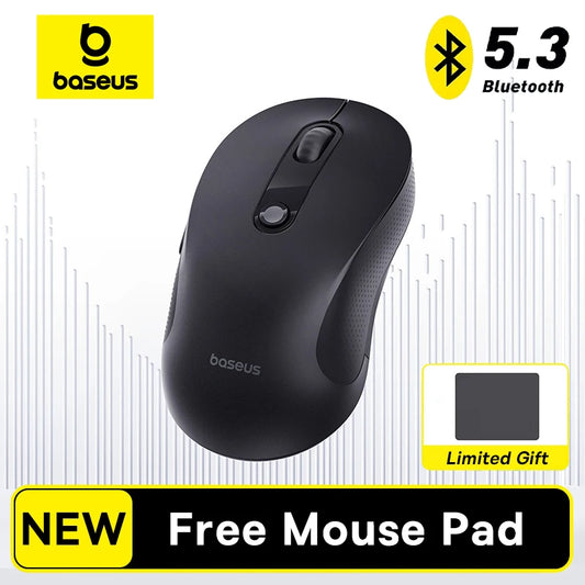 BASEUS Wireless Bluetooth 5.3 Mouse | Ergonomic, 7 Silent Buttons for PC/Laptop