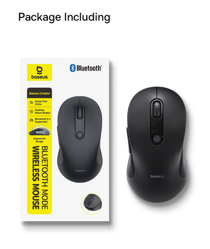 BASEUS Wireless Bluetooth 5.3 Mouse | Ergonomic, 7 Silent Buttons for PC/Laptop
