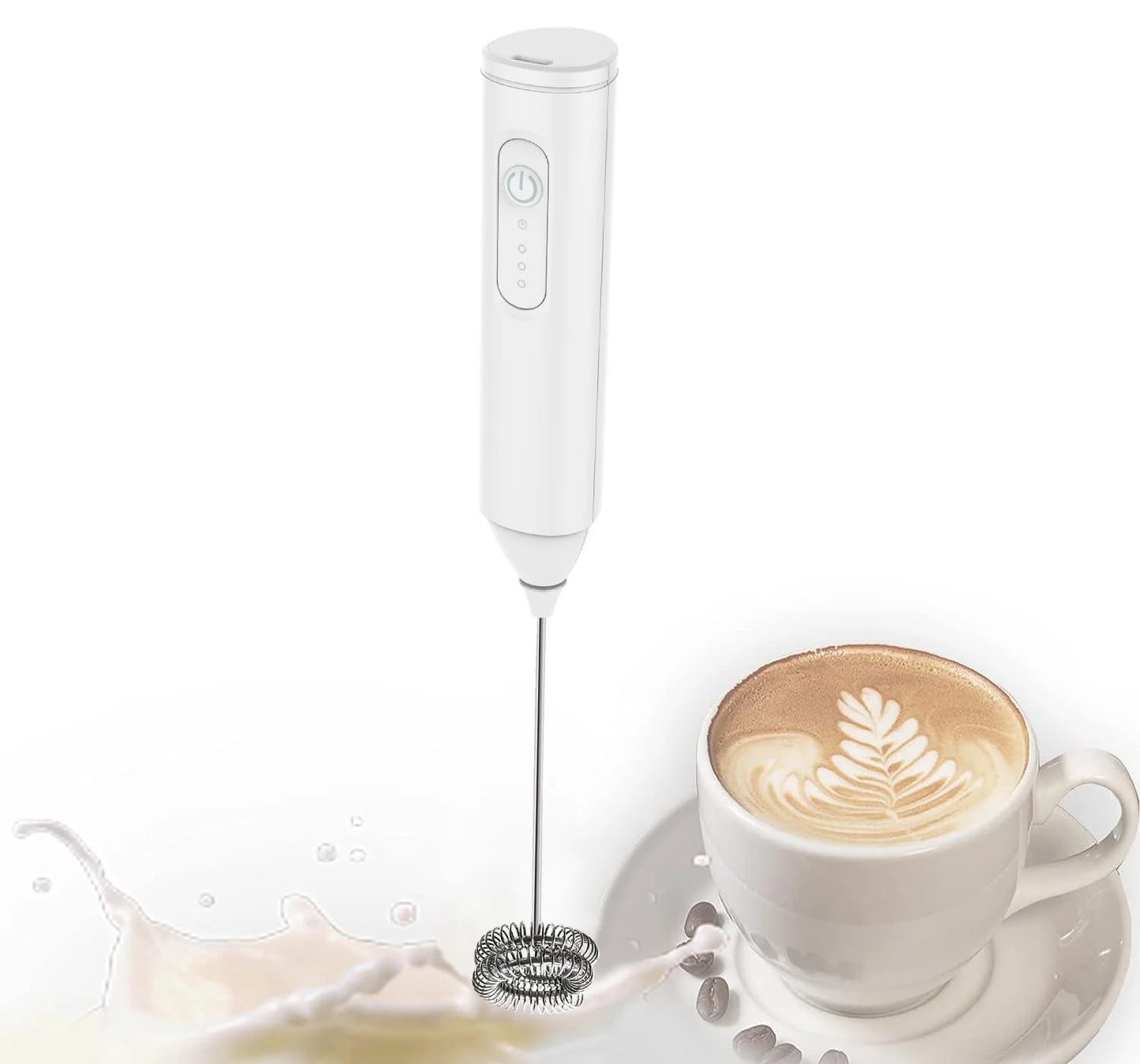 USB Rechargeable Electric Milk Frother (3 Speeds) for Coffee