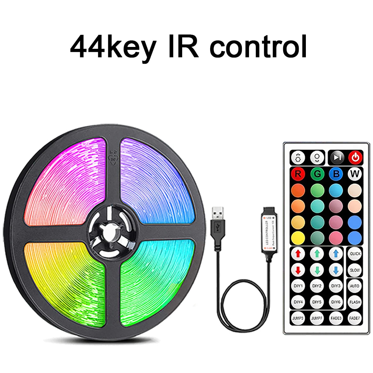 RGB LED Strip Light w/ 44-Key Remote (Multi-Length Decor)