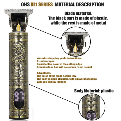 Professional T9 Hair Clipper & Beard Trimmer (0mm Zero Gap)