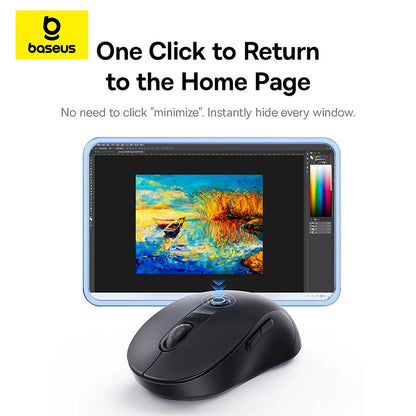 BASEUS Wireless Bluetooth 5.3 Mouse | Ergonomic, 7 Silent Buttons for PC/Laptop