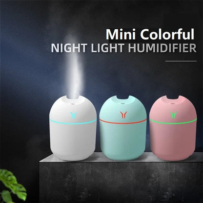 250ml USB Mini Ultrasonic Humidifier & Essential Oil Diffuser (LED)