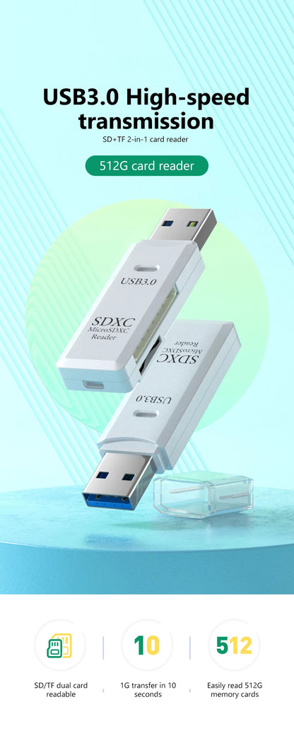 High-Speed USB 3.0 (2-in-1) SD/Micro SD Card Reader