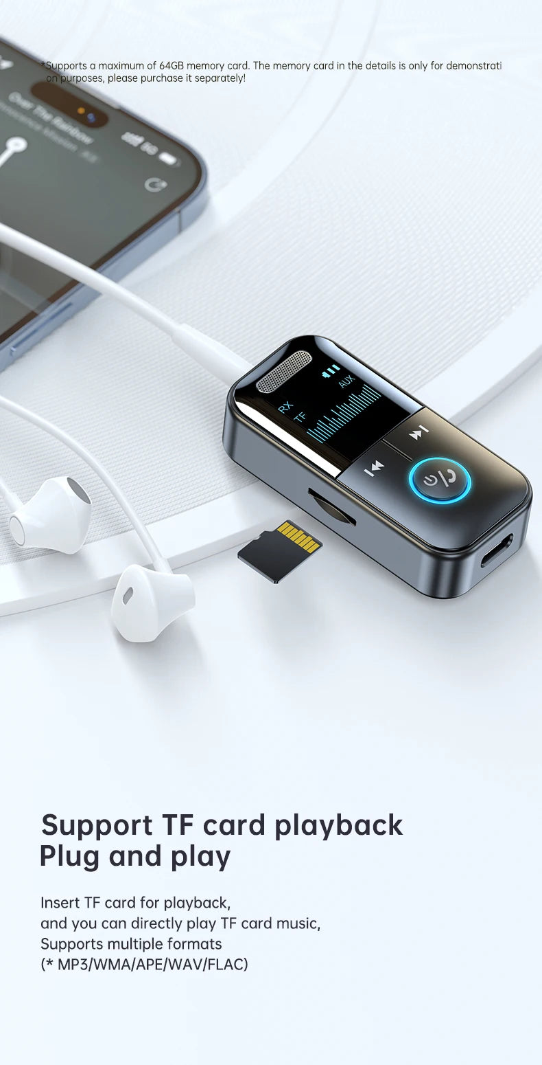4-in-1 Bluetooth 5.4 Audio Transmitter & Receiver (3.5mm/TF)