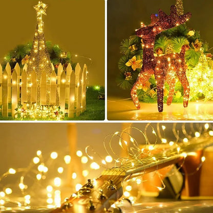 Battery-Powered LED Fairy String Lights (Copper Wire)