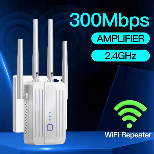 300Mbps 2.4G WiFi Repeater & Range Extender | Wireless Signal Booster for Home