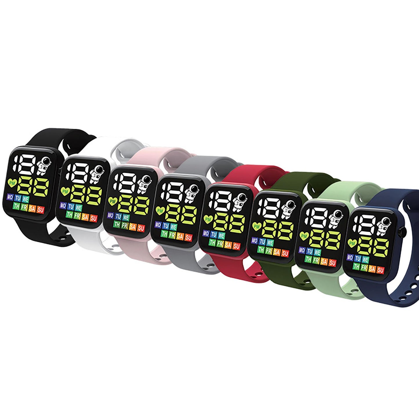 Waterproof LED Digital Sports Watch for Kids (Silicone Strap)
