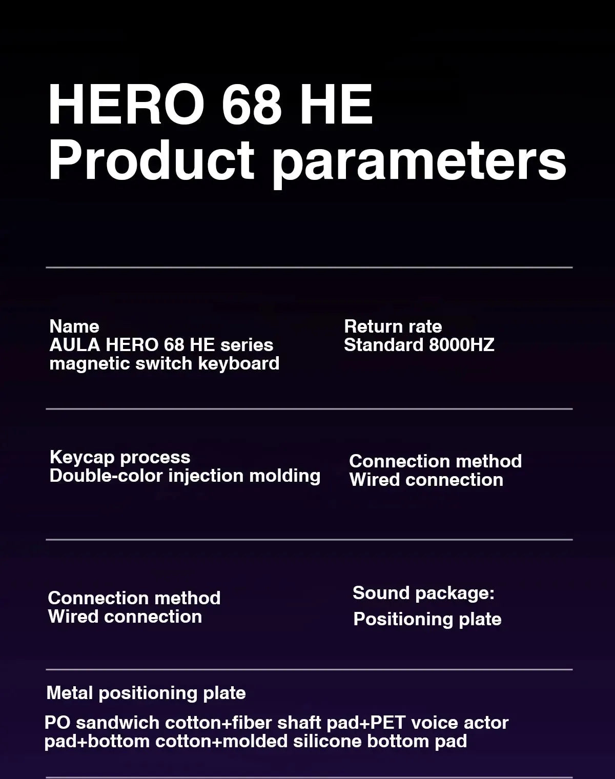 AULA HERO 68HE Customizable Mechanical Keyboard | RGB Backlit, Magnetic Switches