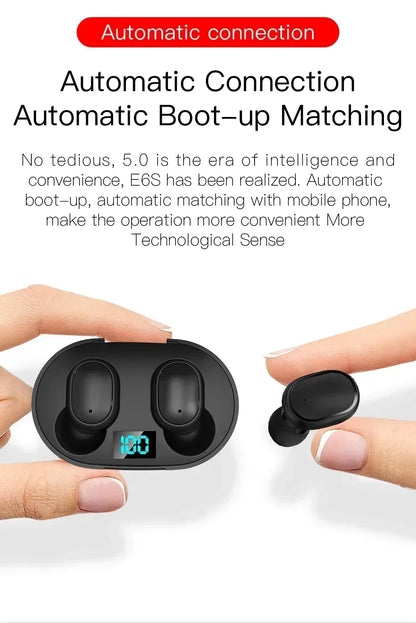 E6S TWS Wireless Bluetooth Earbuds w/ Mic (Noise Cancelling)