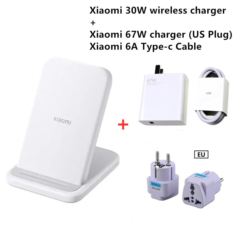 Xiaomi Mi 30W Vertical Wireless Charger | Fast Charging Stand for Mi/Redmi & iPhone