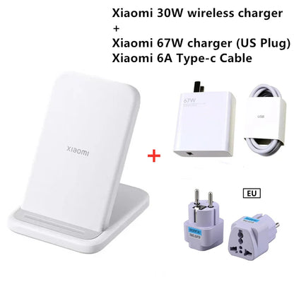 Xiaomi Mi 30W Vertical Wireless Charger | Fast Charging Stand for Mi/Redmi & iPhone