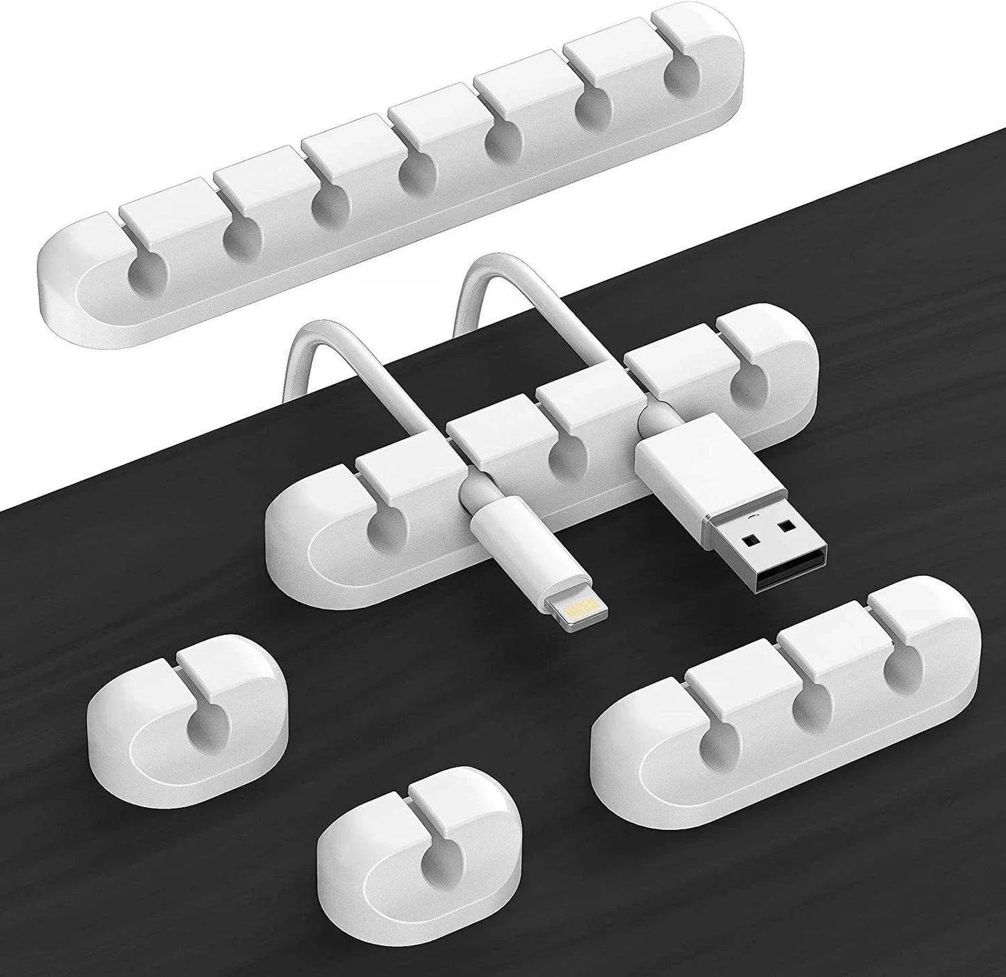 Silicone Cable Organizer Clips (Self-Adhesive Wire Management)