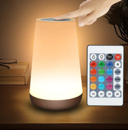Wood Finish LED Touch Light with Remote