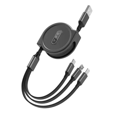 3-in-1 QuickRetract Charging Cable