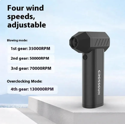 Compact 4-Speed Fan & Vacuum Cleaner, USB Rechargeable