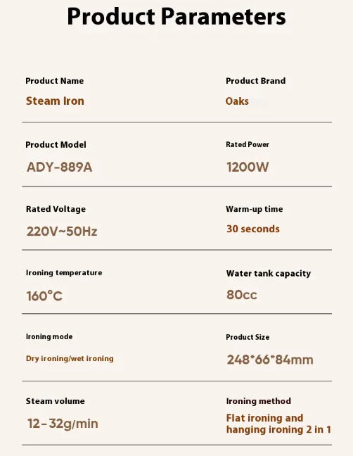 Versatile Steam & Dry Iron