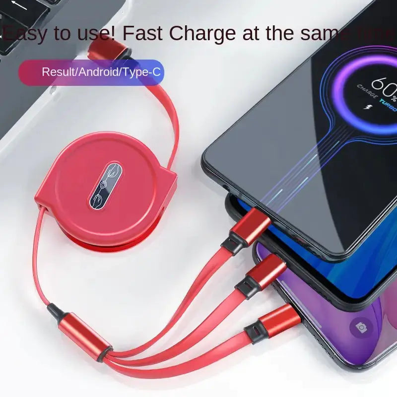3-in-1 QuickRetract Charging Cable