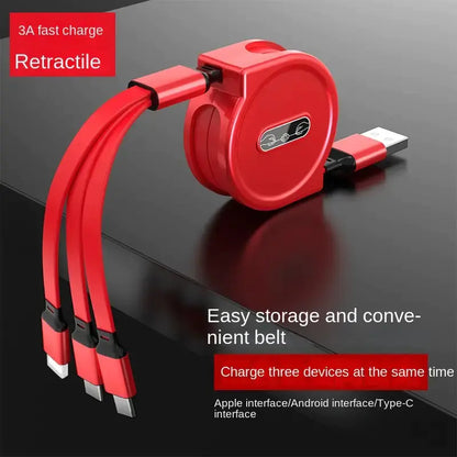 3-in-1 QuickRetract Charging Cable